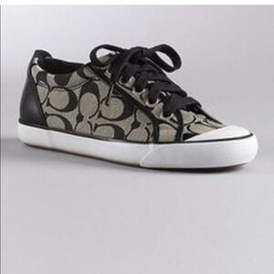 Coach Women's Black and Cream Patterned Sneakers